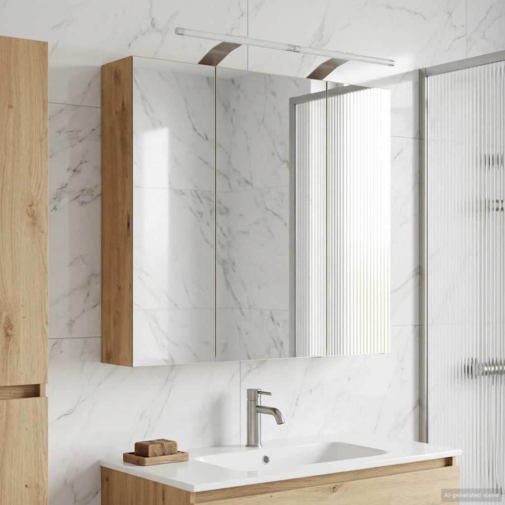 Bathroom Mirror Cabinet Artisian Oak 70 x 14.5 x 70 cm