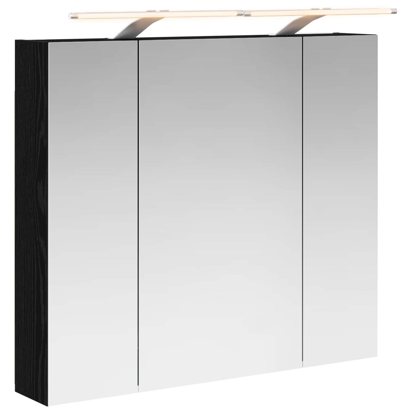 Bathroom Mirror Cabinet Black Oak 80 x 14.5 x 70 cm