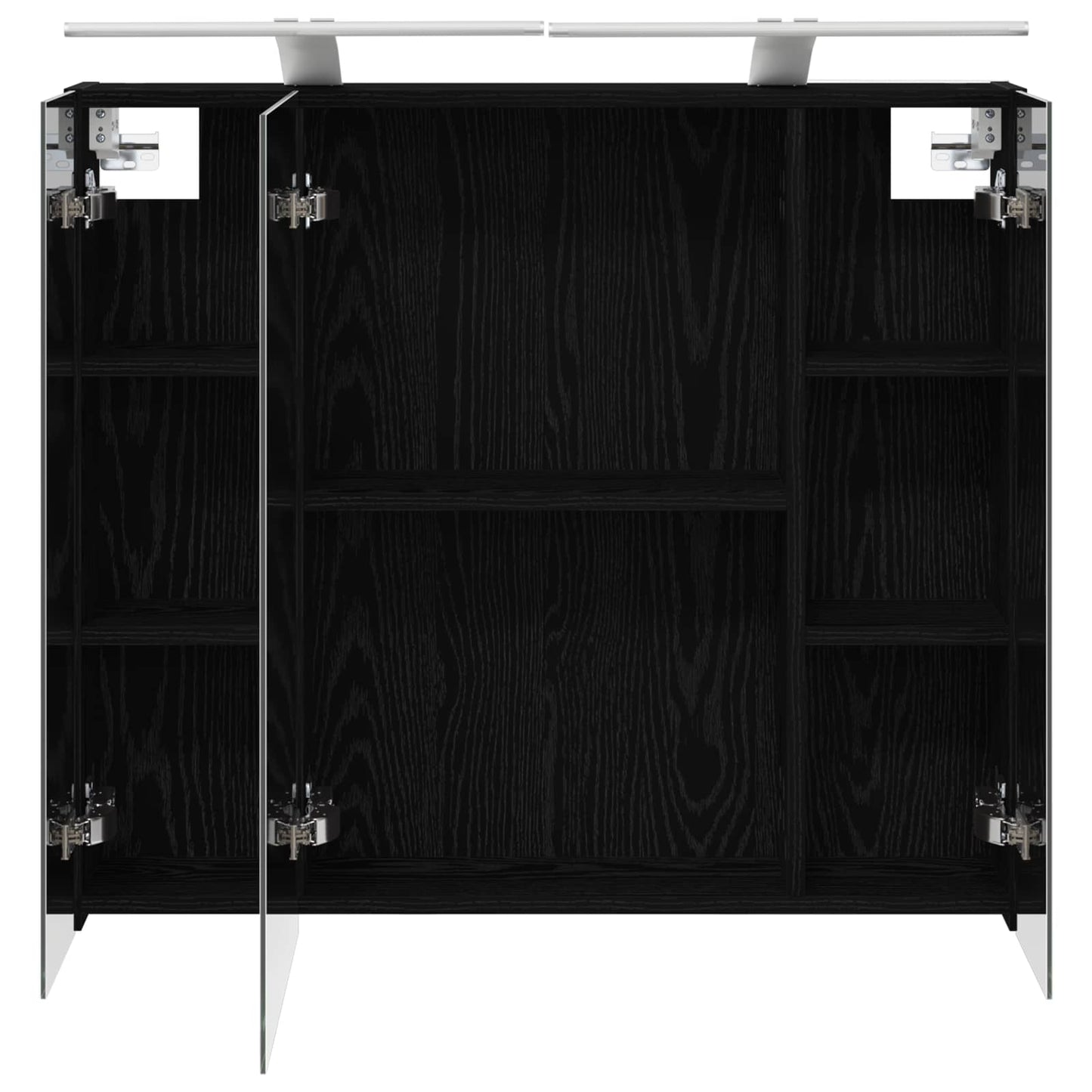 Bathroom Mirror Cabinet Black Oak 80 x 14.5 x 70 cm