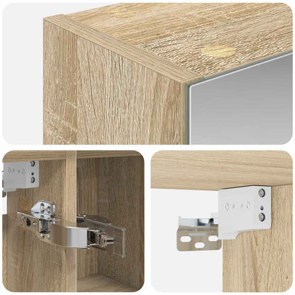 Bathroom Mirror Cabinet Sonoma Oak 80 x 14.5 x 70 cm