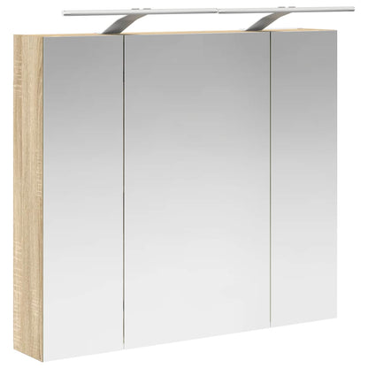 Bathroom Mirror Cabinet Sonoma Oak 80 x 14.5 x 70 cm