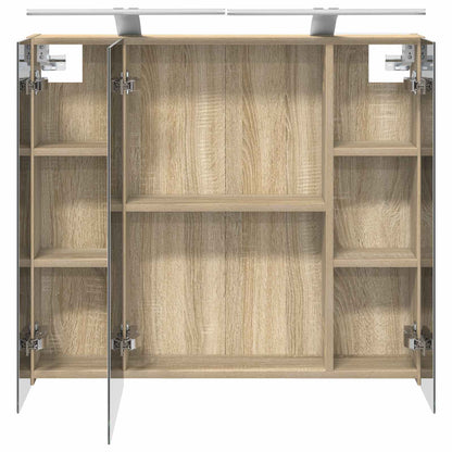 Bathroom Mirror Cabinet Sonoma Oak 80 x 14.5 x 70 cm