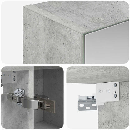 Bathroom Mirror Cabinet Concrete Grey 80 x 14.5 x 70 cm