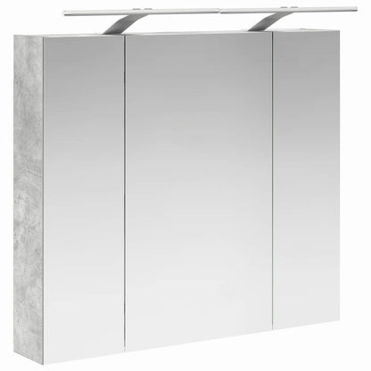 Bathroom Mirror Cabinet Concrete Grey 80 x 14.5 x 70 cm