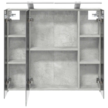 Bathroom Mirror Cabinet Concrete Grey 80 x 14.5 x 70 cm