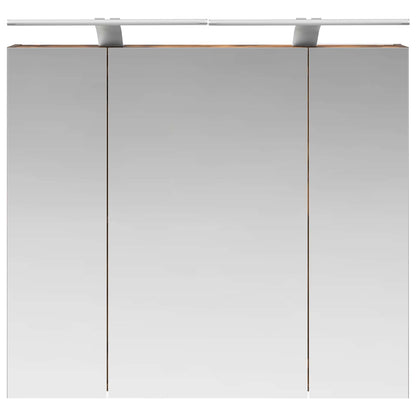 Bathroom Mirror Cabinet Smoked Oak 80 x 14.5 x 70 cm