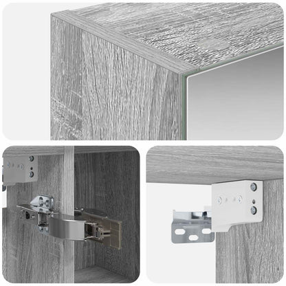 Bathroom Mirror Cabinet Grey Sonoma 80 x 14.5 x 70 cm