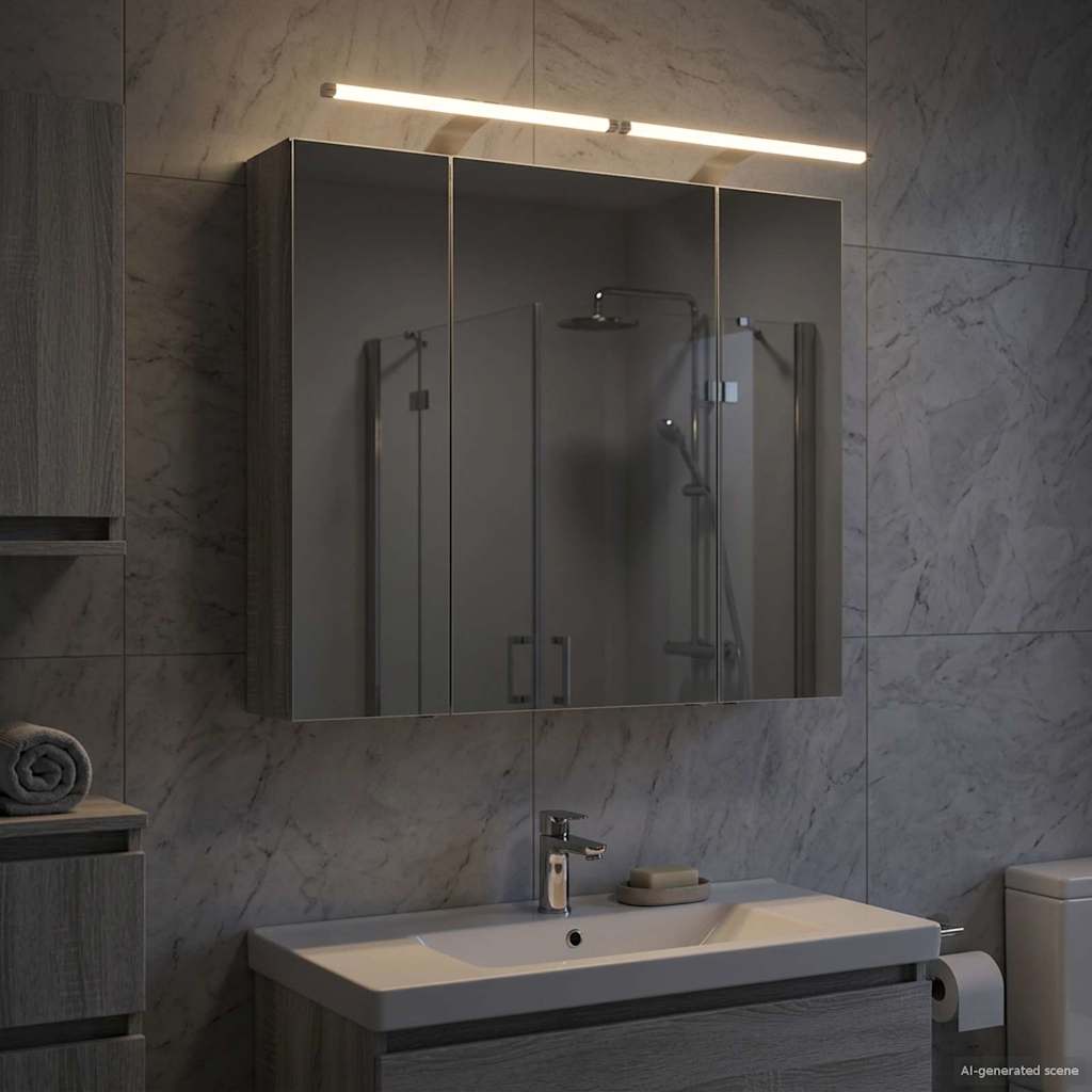 Bathroom Mirror Cabinet Grey Sonoma 80 x 14.5 x 70 cm
