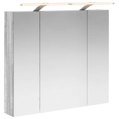 Bathroom Mirror Cabinet Grey Sonoma 80 x 14.5 x 70 cm
