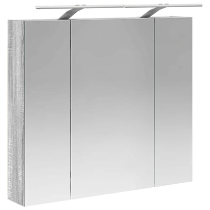 Bathroom Mirror Cabinet Grey Sonoma 80 x 14.5 x 70 cm