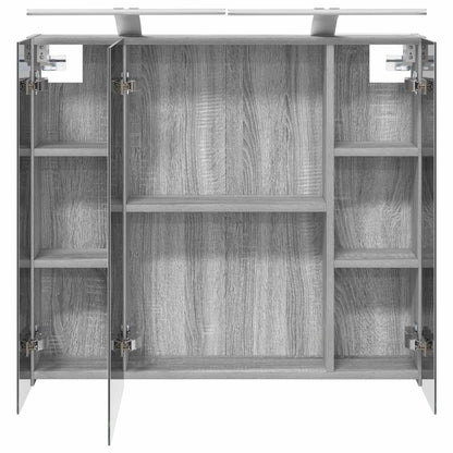 Bathroom Mirror Cabinet Grey Sonoma 80 x 14.5 x 70 cm