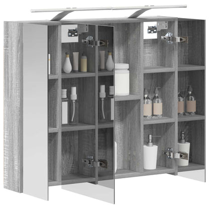 Bathroom Mirror Cabinet Grey Sonoma 80 x 14.5 x 70 cm