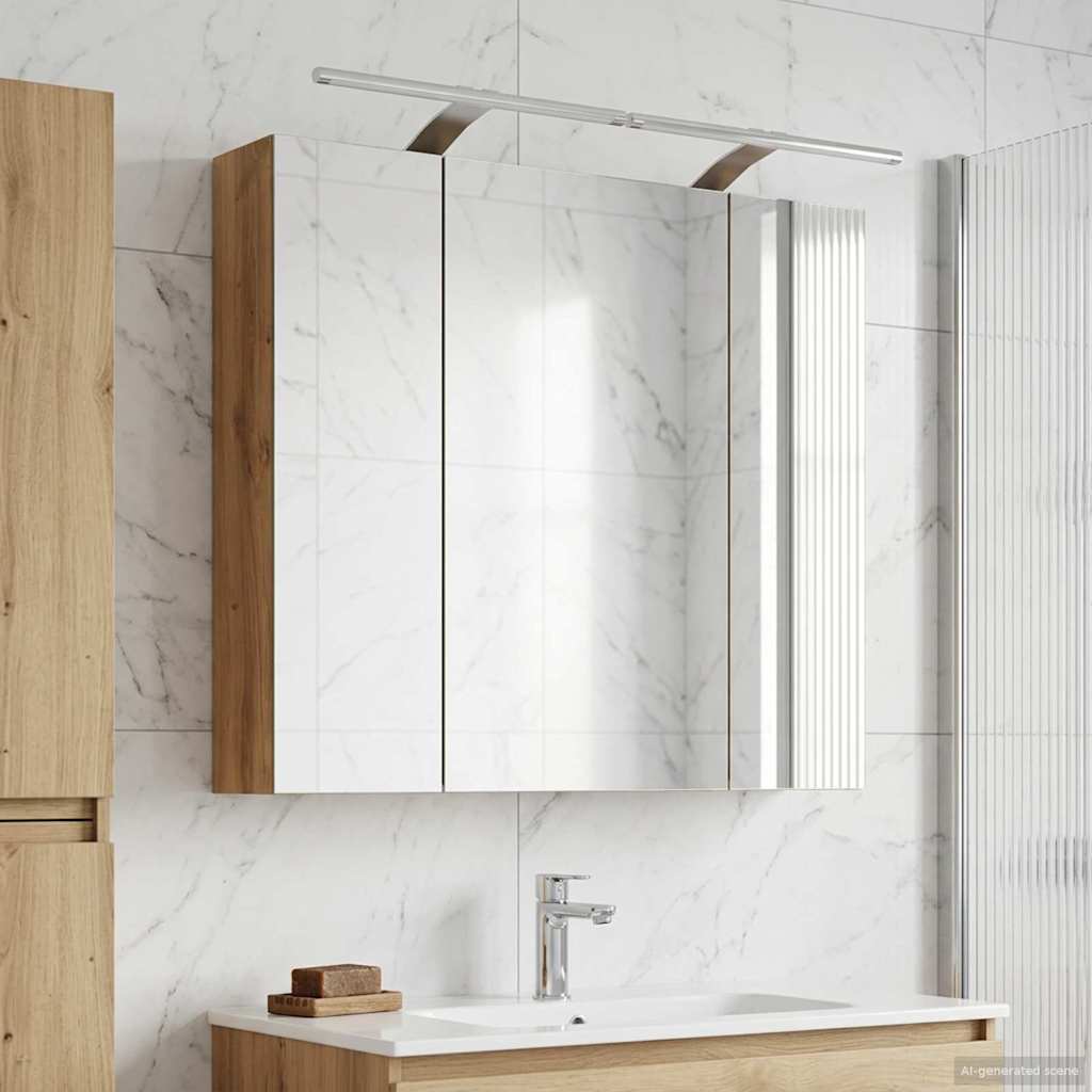 Bathroom Mirror Cabinet Artisan Oak 80 x 14.5 x 70 cm