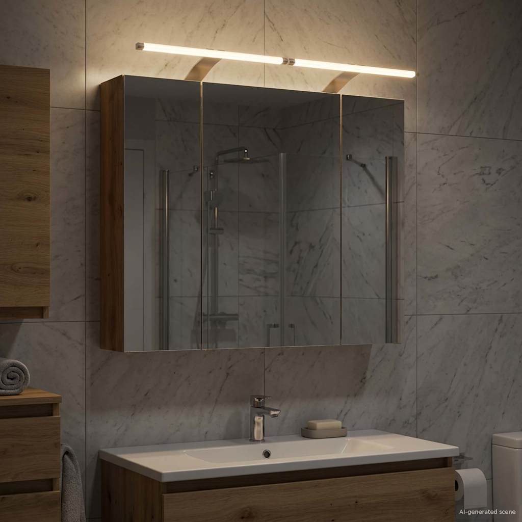 Bathroom Mirror Cabinet Artisan Oak 80 x 14.5 x 70 cm