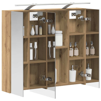 Bathroom Mirror Cabinet Artisan Oak 80 x 14.5 x 70 cm