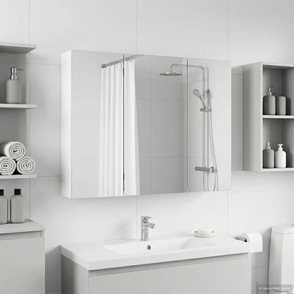 Bathroom Mirror Cabinet White 100 x 14.5 x 70 cm