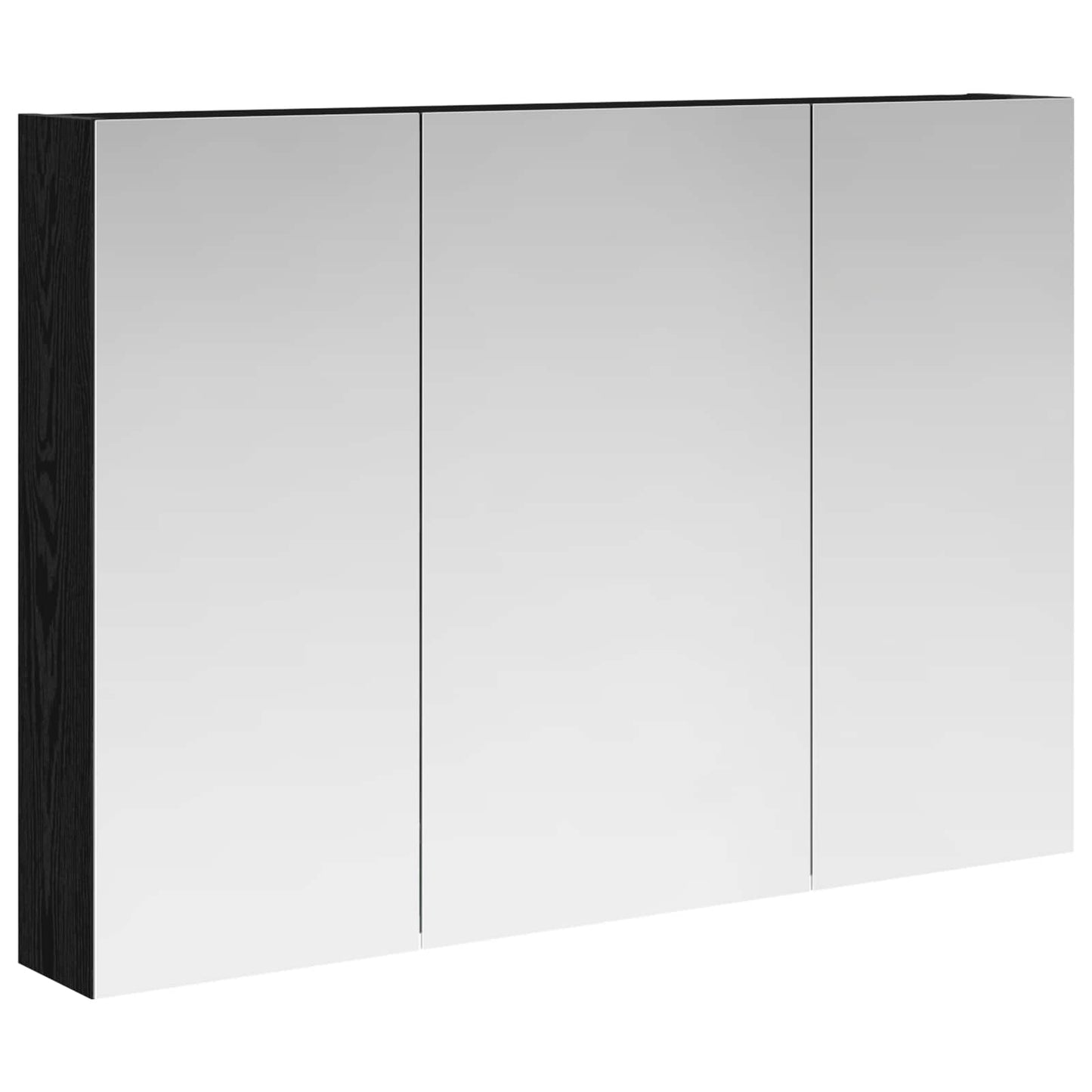 Bathroom Mirror Cabinet Black Oak 100 x 14.5 x 70 cm
