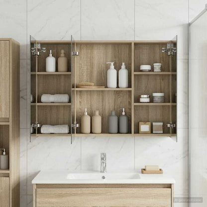 Bathroom Mirror Cabinet Sonoma Oak 100 x 14.5 x 70 cm