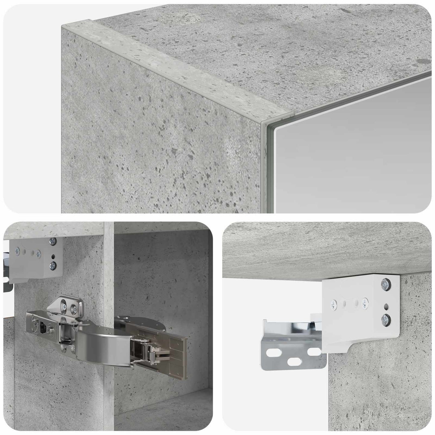 Bathroom Mirror Cabinet Concrete Grey 100 x 14.5 x 70 cm