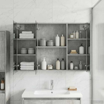 Bathroom Mirror Cabinet Concrete Grey 100 x 14.5 x 70 cm