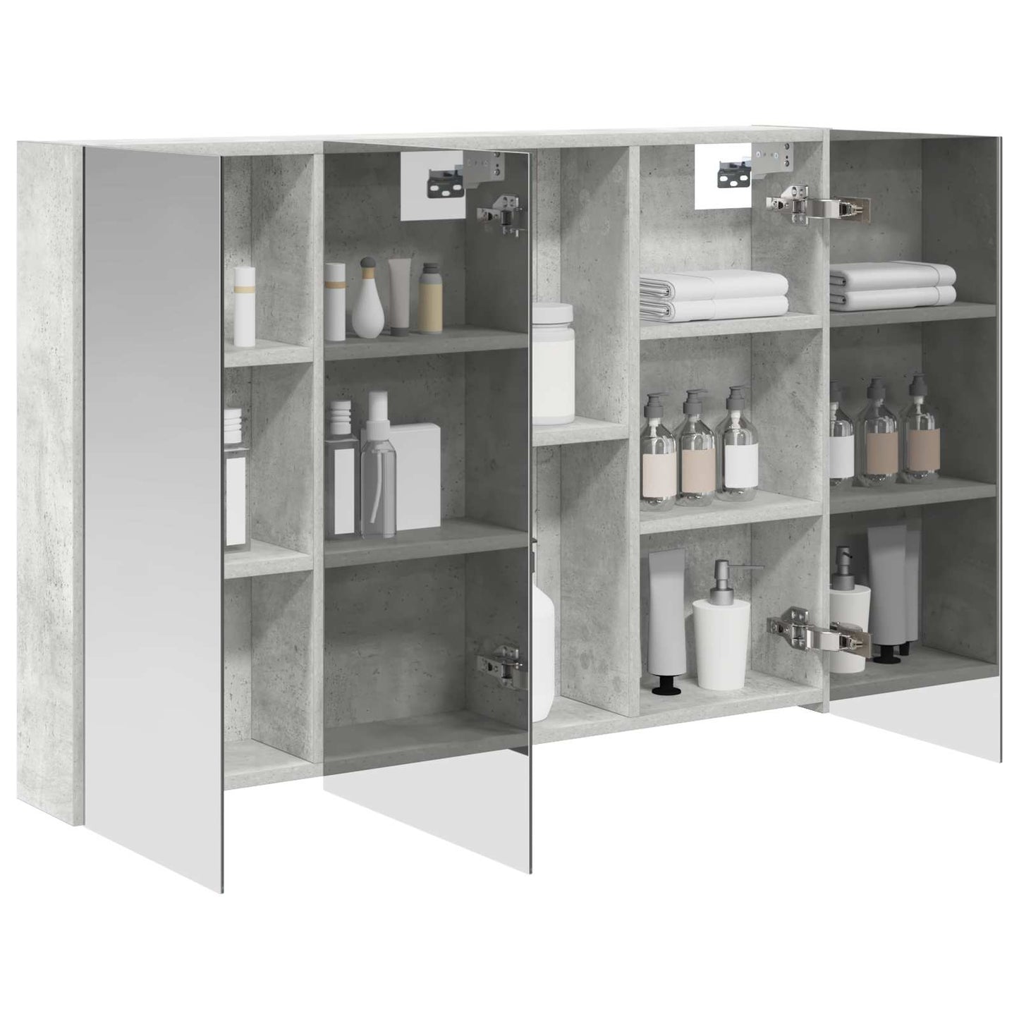 Bathroom Mirror Cabinet Concrete Grey 100 x 14.5 x 70 cm