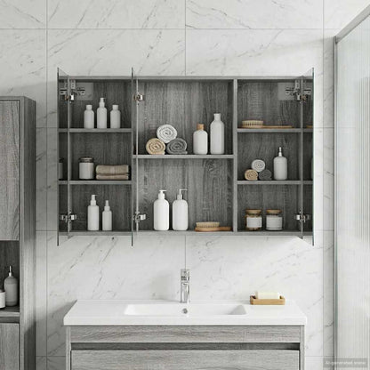 Bathroom Mirror Cabinet Grey Sonoma 100 x 14.5 x 70 cm