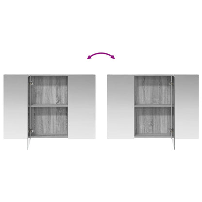Bathroom Mirror Cabinet Grey Sonoma 100 x 14.5 x 70 cm