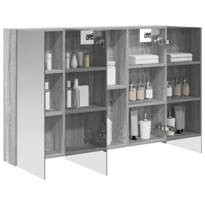 Bathroom Mirror Cabinet Grey Sonoma 100 x 14.5 x 70 cm