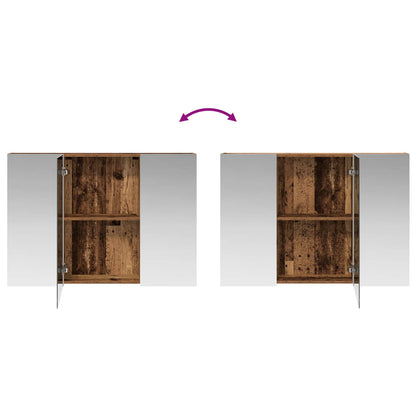 Bathroom Mirror Cabinet Old Wood 100 x 14.5 x 70 cm
