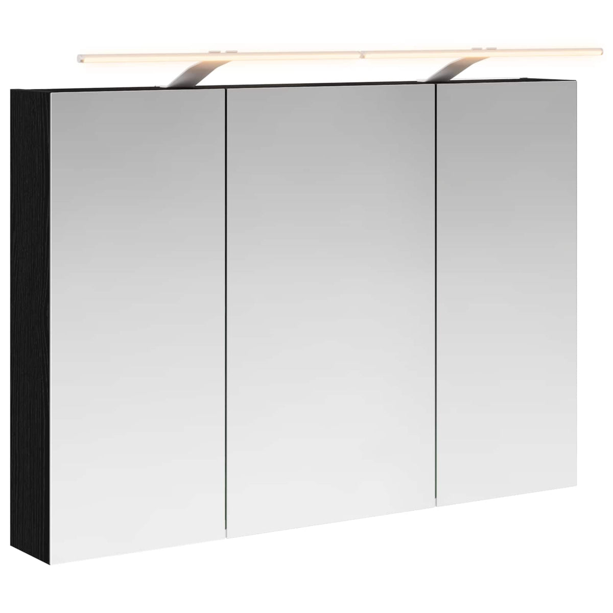 Bathroom Mirror Cabinet Black Oak 100 x 14.5 x 70 cm