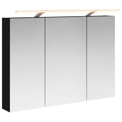 Bathroom Mirror Cabinet Black Oak 100 x 14.5 x 70 cm