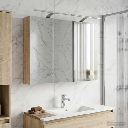 Bathroom Mirror Cabinet Sonoma Oak 100 x 14.5 x 70 cm