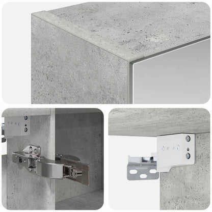 Bathroom Mirror Cabinet Concrete Grey 100 x 14.5 x 70 cm