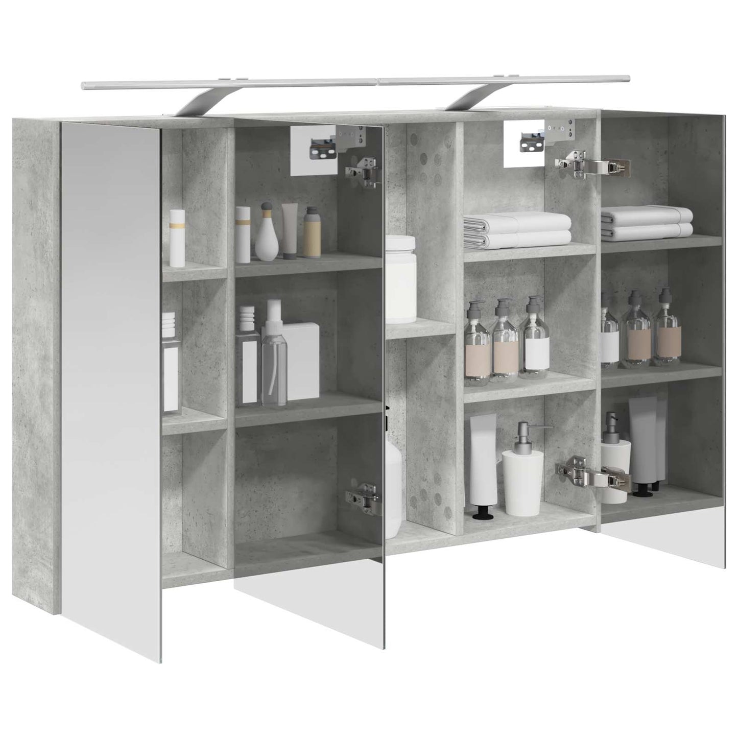 Bathroom Mirror Cabinet Concrete Grey 100 x 14.5 x 70 cm
