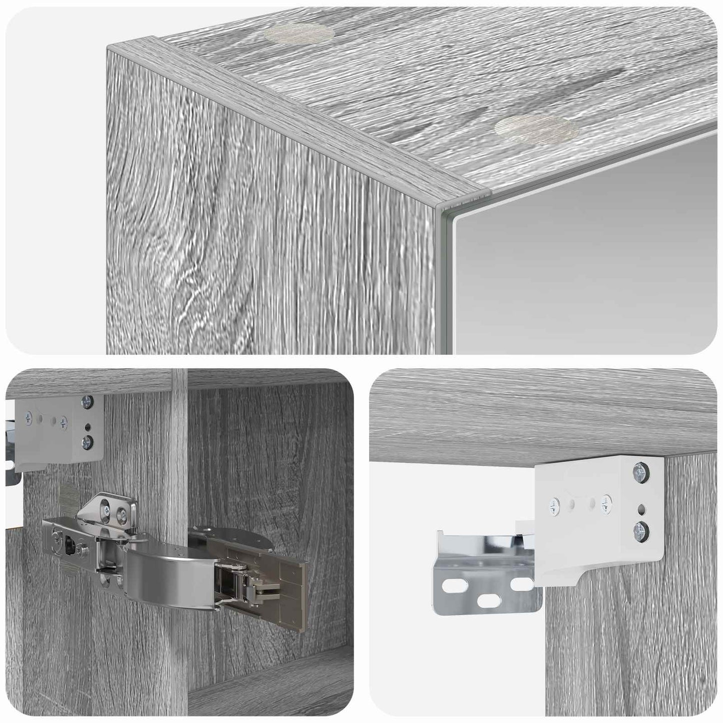 Bathroom Mirror Cabinet Grey Sonoma 100 x 14.5 x 70 cm