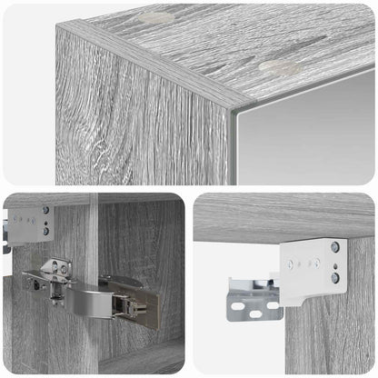 Bathroom Mirror Cabinet Grey Sonoma 100 x 14.5 x 70 cm