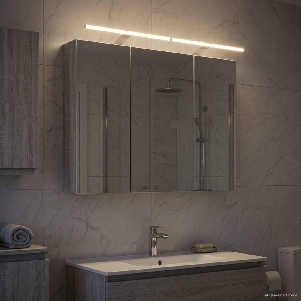 Bathroom Mirror Cabinet Grey Sonoma 100 x 14.5 x 70 cm