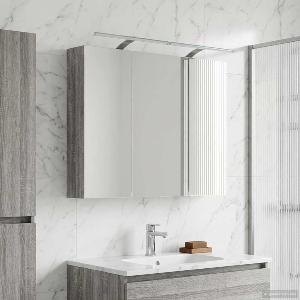 Bathroom Mirror Cabinet Grey Sonoma 100 x 14.5 x 70 cm