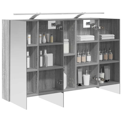 Bathroom Mirror Cabinet Grey Sonoma 100 x 14.5 x 70 cm