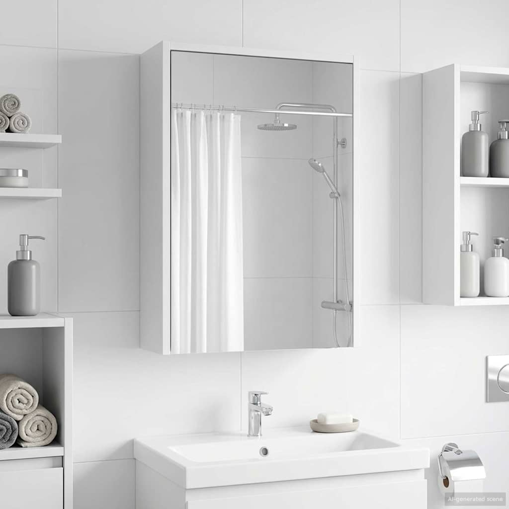 Bathroom Mirror Cabinet White 43 x 16 x 62.5 cm Engineered wood