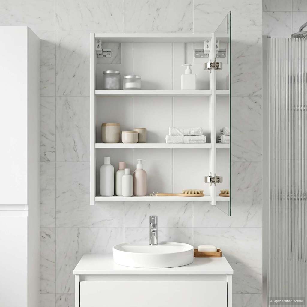 Bathroom Mirror Cabinet White 43 x 16 x 62.5 cm Engineered wood