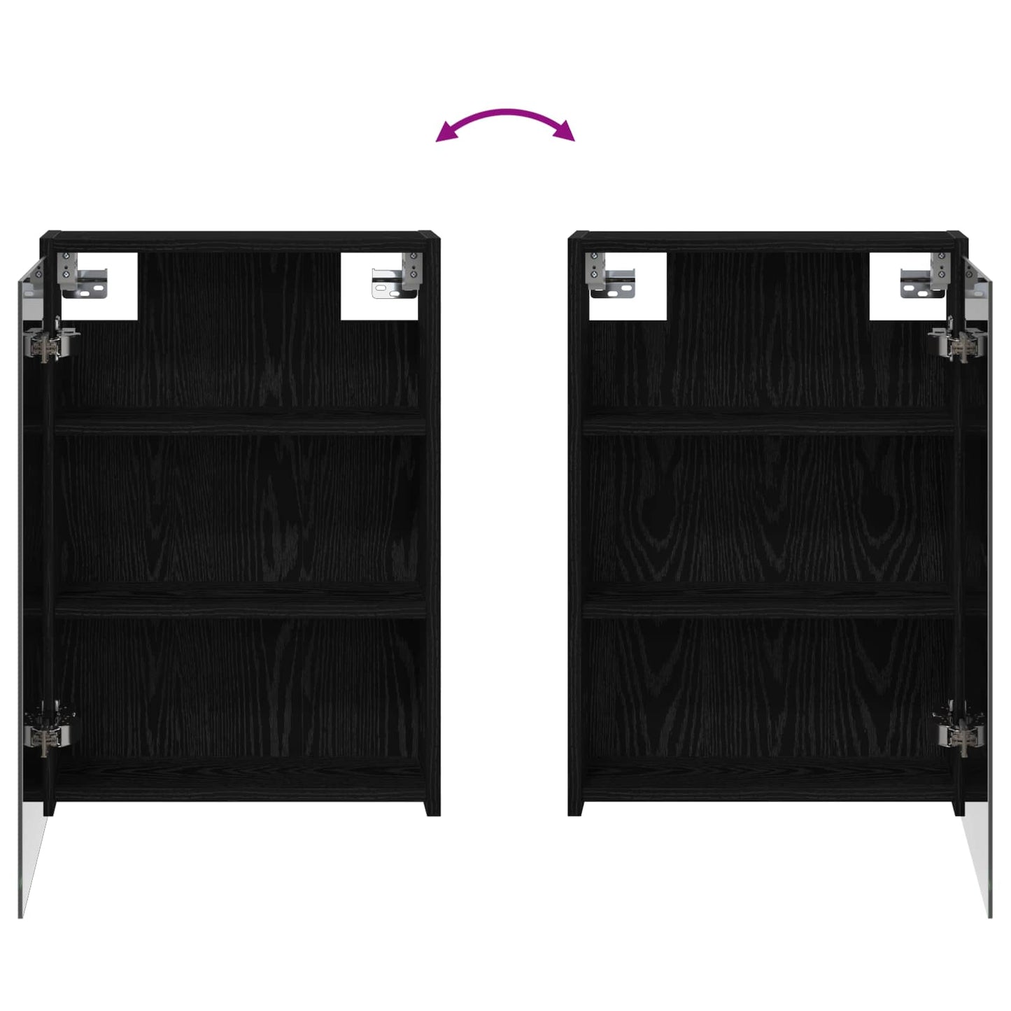 Bathroom Mirror Cabinet Black Oak 43 x 16 x 62.5 cm
