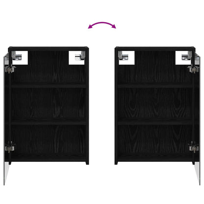Bathroom Mirror Cabinet Black Oak 43 x 16 x 62.5 cm