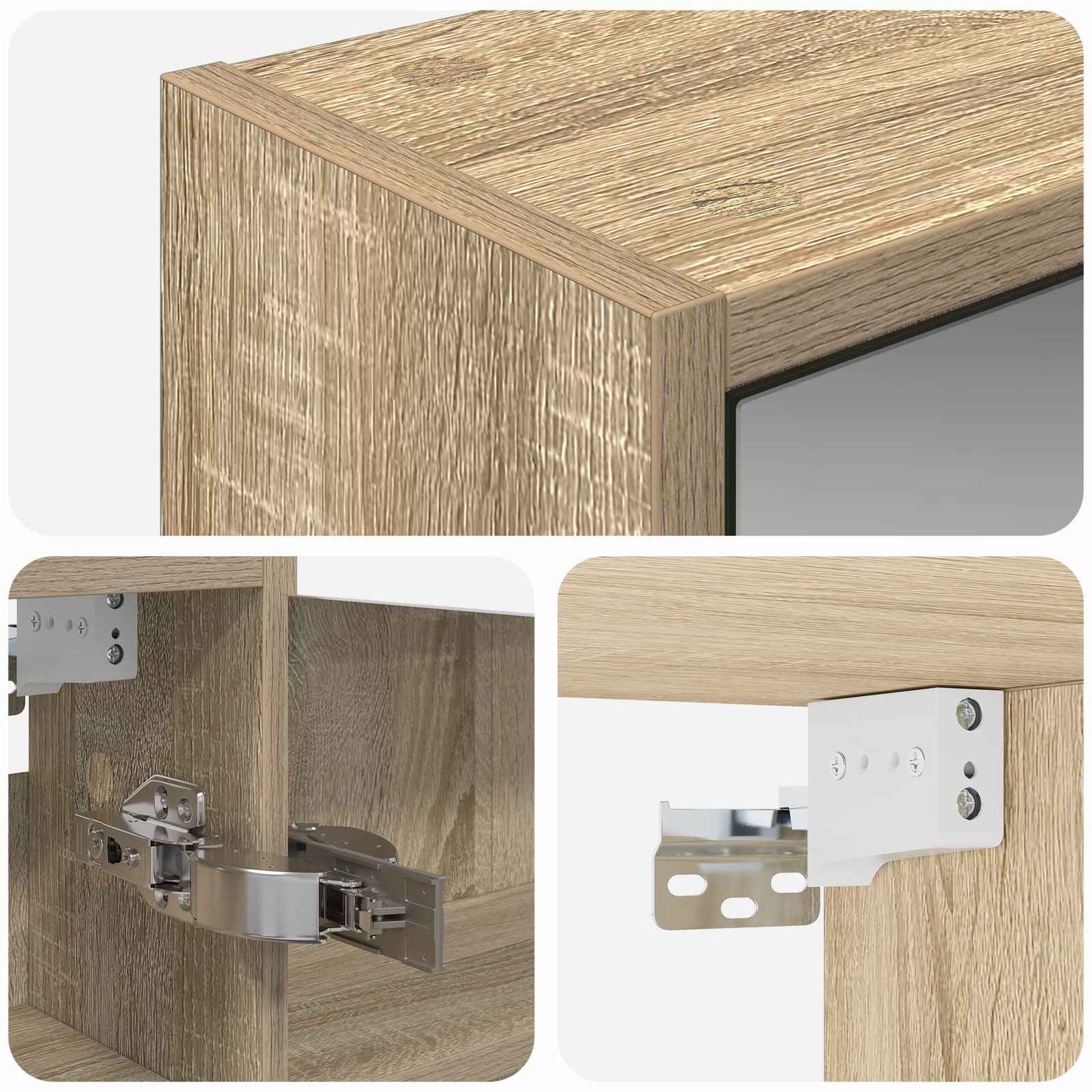 Bathroom Mirror Cabinet Sonoma Oak 43 x 16 x 62.5 cm