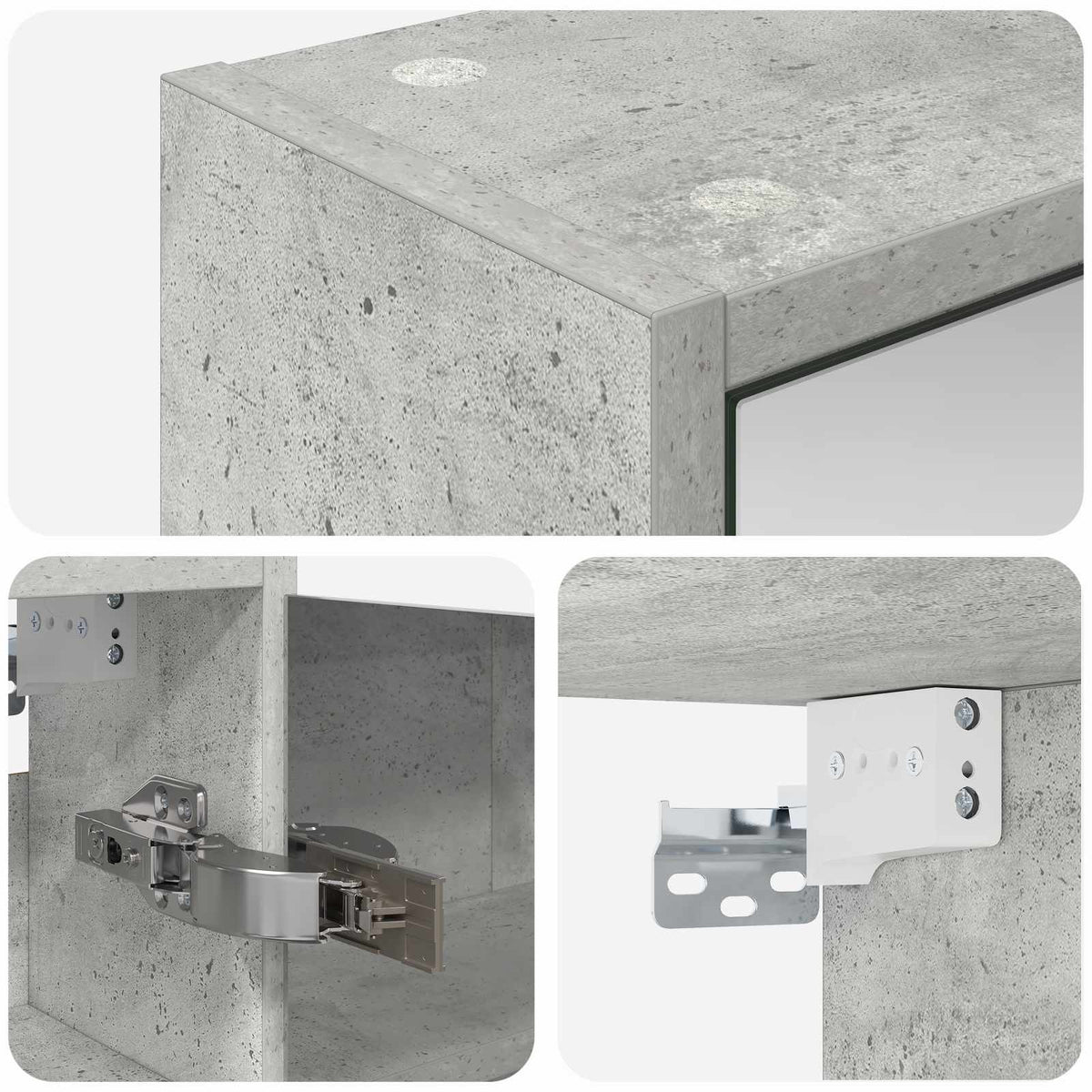 Bathroom Mirror Cabinet Concrete Grey 43 x 16 x 62.5 cm