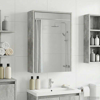 Bathroom Mirror Cabinet Concrete Grey 43 x 16 x 62.5 cm