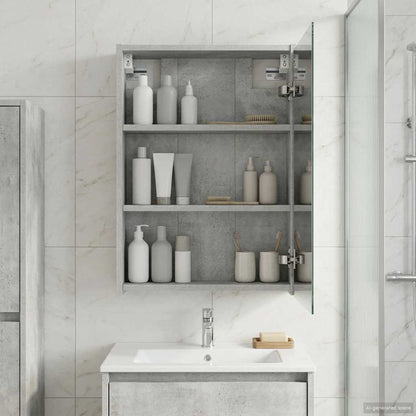 Bathroom Mirror Cabinet Concrete Grey 43 x 16 x 62.5 cm