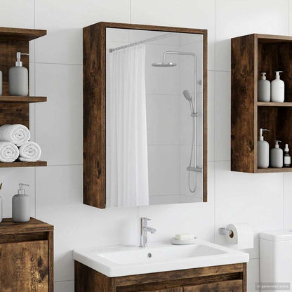 Bathroom Mirror Cabinet Smoked Oak 43 x 16 x 62.5 cm