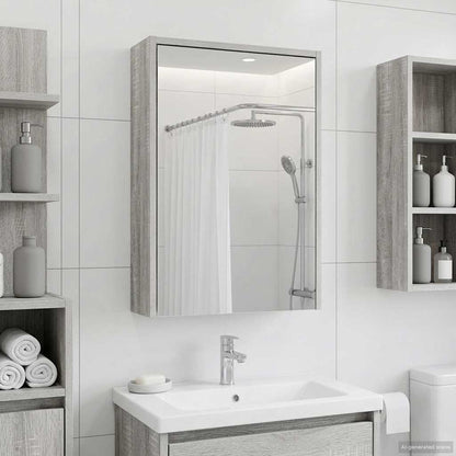 Bathroom Mirror Cabinet Grey Sonoma 43 x 16 x 62.5 cm