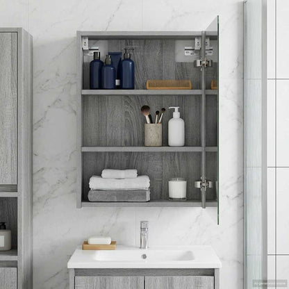 Bathroom Mirror Cabinet Grey Sonoma 43 x 16 x 62.5 cm